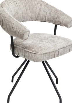 Clearance KARE Design Krzesło z podłokietnikami obrotowe w kolorze szarym nogi czarne 58x78 cm - KARE