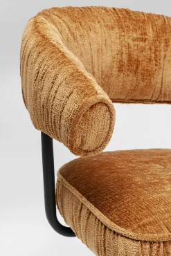 New KARE Design Krzesło z podłokietnikami obrotowe w kolorze brązowym nogi czarne 58x78 cm - KARE