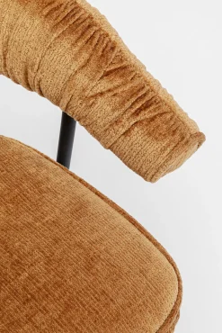 New KARE Design Krzesło z podłokietnikami obrotowe w kolorze brązowym nogi czarne 58x78 cm - KARE