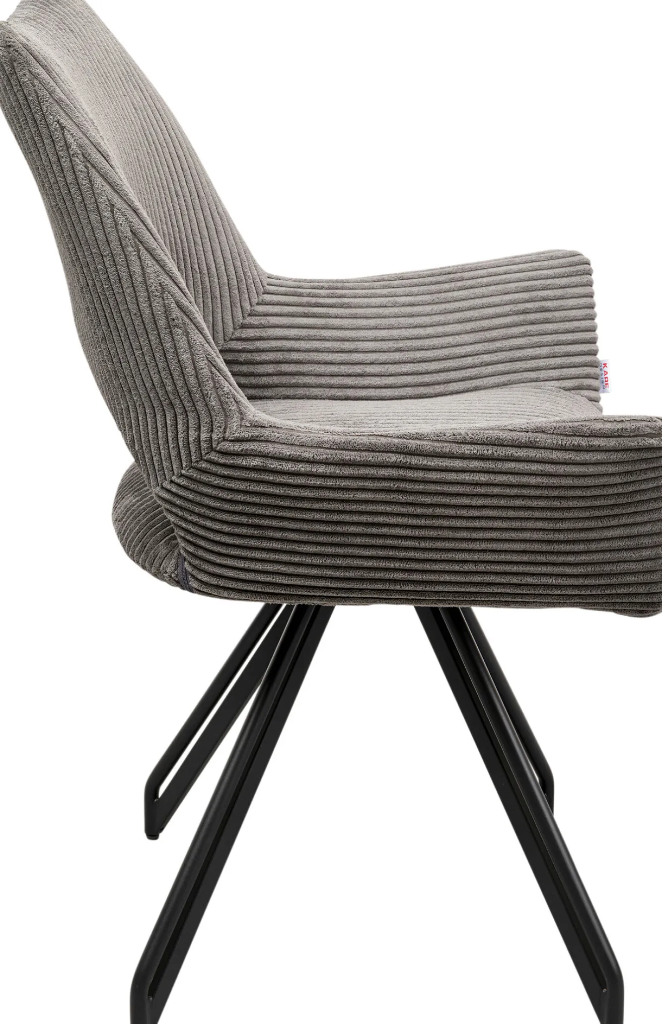 Clearance KARE Design Krzesło z podłokietnikami obrotowe ciemnoszare nogi czarne stalowe 59x86 cm - KARE