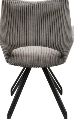 Clearance KARE Design Krzesło z podłokietnikami obrotowe ciemnoszare nogi czarne stalowe 59x86 cm - KARE