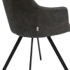 Outlet KARE Design Krzesło z podłokietnikami obrotowe tapicerowane 53x84 cm antracytowe - KARE