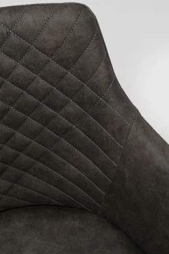 Outlet KARE Design Krzesło z podłokietnikami obrotowe tapicerowane 53x84 cm antracytowe - KARE