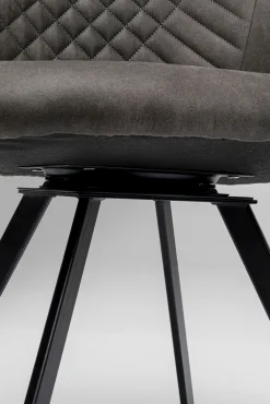 Outlet KARE Design Krzesło z podłokietnikami obrotowe tapicerowane 53x84 cm antracytowe - KARE