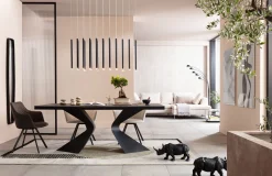 Outlet KARE Design Krzesło z podłokietnikami obrotowe tapicerowane 53x84 cm antracytowe - KARE