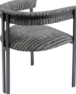 Outlet KARE Design Krzesło z podłokietnikami Paris S&P 58x71 cm czarno-białe - KARE