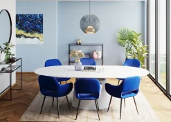 Discount KARE Design Krzesło z podłokietnikami San Francisco 59x82 cm niebieskie - KARE