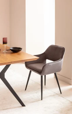 Clearance KARE Design Krzesło z podłokietnikami San Francisco 59x82 cm szare - KARE