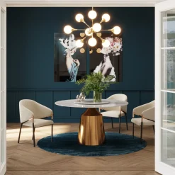 Discount KARE Design Krzesło z podłokietnikami tapicerowane białe boucle nogi stalowe czarne 58x79 cm - KARE