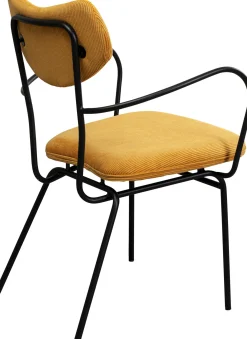 Best KARE Design Krzesło z podłokietnikami żółte z czarną stalową ramą 59x82 cm - KARE