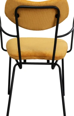 Best KARE Design Krzesło z podłokietnikami żółte z czarną stalową ramą 59x82 cm - KARE