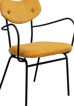 Best KARE Design Krzesło z podłokietnikami żółte z czarną stalową ramą 59x82 cm - KARE