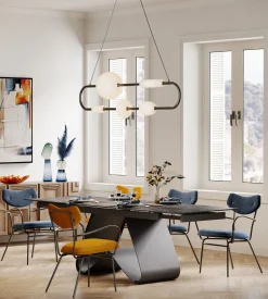 Best KARE Design Krzesło z podłokietnikami żółte z czarną stalową ramą 59x82 cm - KARE