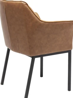 New KARE Design Krzesło z podłokietnikami Thinktank 62x85 cm jasnobrązowe skóra naturalna - KARE