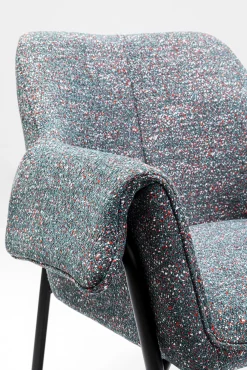 Best KARE Design Krzesło z podłokietnikami tapicerowane szare 70x85 cm nogi czarne - KARE