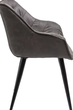 Outlet KARE Design Krzesło z podłokietnikami Thelma 65x82 cm szare ekoskóra - KARE