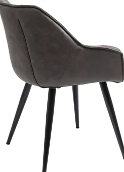 Outlet KARE Design Krzesło z podłokietnikami Thelma 65x82 cm szare ekoskóra - KARE