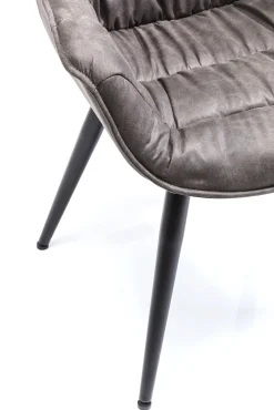 Outlet KARE Design Krzesło z podłokietnikami Thelma 65x82 cm szare ekoskóra - KARE