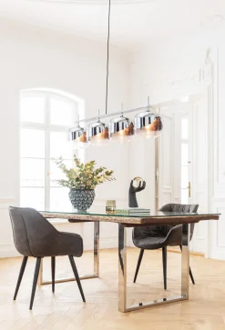 Outlet KARE Design Krzesło z podłokietnikami Thelma 65x82 cm szare ekoskóra - KARE