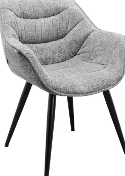 Fashion KARE Design Krzesło z podłokietnikami tkanina szara melanżowa 65x82 cm - KARE