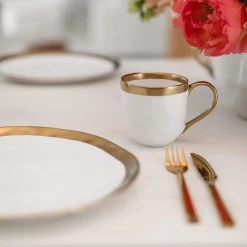 Sale KARE Design Kubek Bell 10x15 cm biało-złoty - KARE