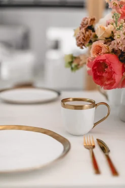 Sale KARE Design Kubek Bell 10x15 cm biało-złoty - KARE