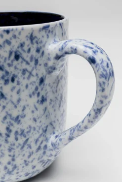 Discount KARE Design Kubek kamionkowy z uchem w kolorze biało-niebieskim 350 ml - KARE