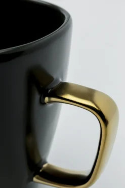 Hot KARE Design Kubek Vibrations 380 ml grafitowo-złoty - KARE