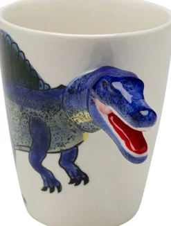 New KARE Design Kubek z porcelany biało-niebieski dinozaur spinozaur 390 ml - KARE