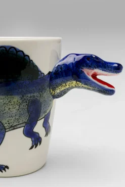 New KARE Design Kubek z porcelany biało-niebieski dinozaur spinozaur 390 ml - KARE