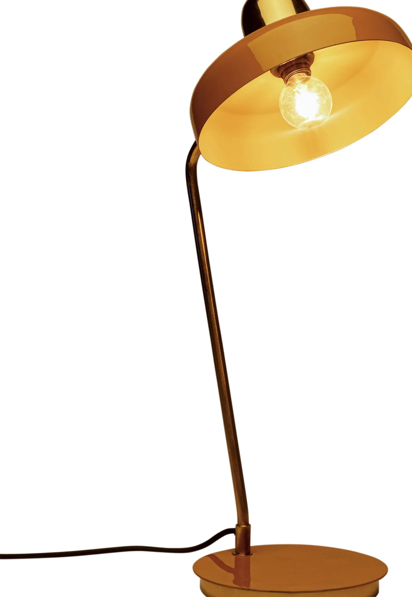 Best KARE Design Lampa biurkowa stalowa złota z pomarańczowym kloszem 56 cm - KARE