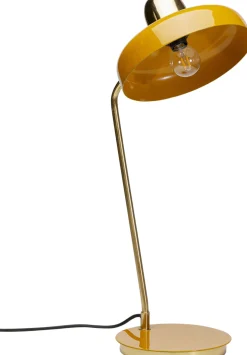 Best KARE Design Lampa biurkowa stalowa złota z pomarańczowym kloszem 56 cm - KARE