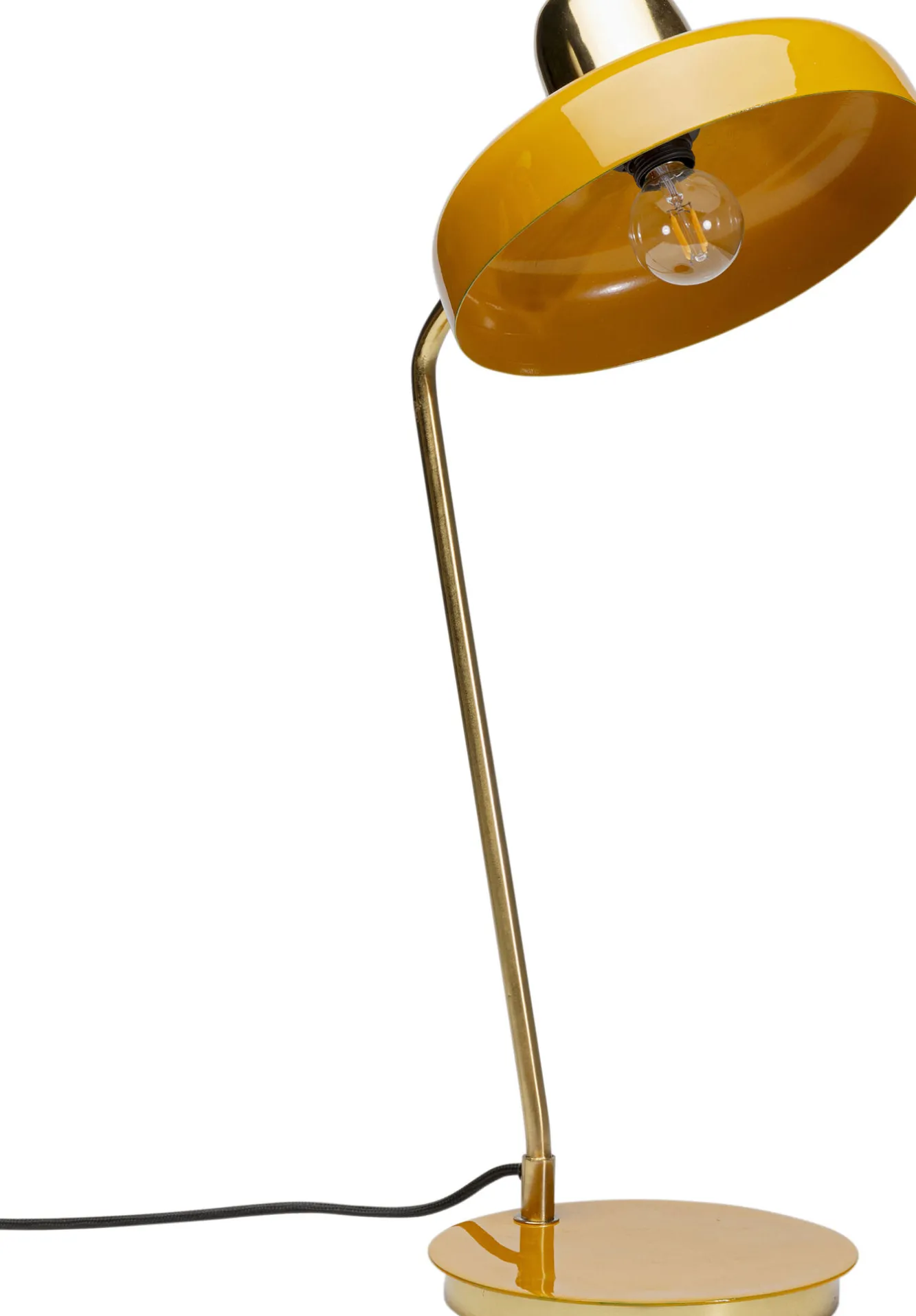 Best KARE Design Lampa biurkowa stalowa złota z pomarańczowym kloszem 56 cm - KARE