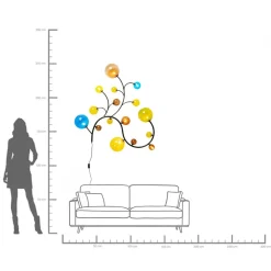 Discount KARE Design Lampa ścienna czarna klosze kolorowe 185x110 cm - KARE