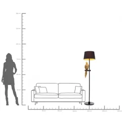 Best KARE Design Lampa podłogowa Animal Parrot Ø40x176 cm czarno-złota - KARE