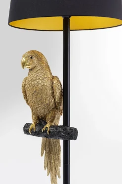 Best KARE Design Lampa podłogowa Animal Parrot Ø40x176 cm czarno-złota - KARE