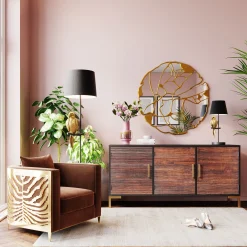 Best KARE Design Lampa podłogowa Animal Parrot Ø40x176 cm czarno-złota - KARE