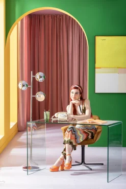 Online KARE Design Lampa podłogowa Calotta 40x151 cm srebrna - KARE