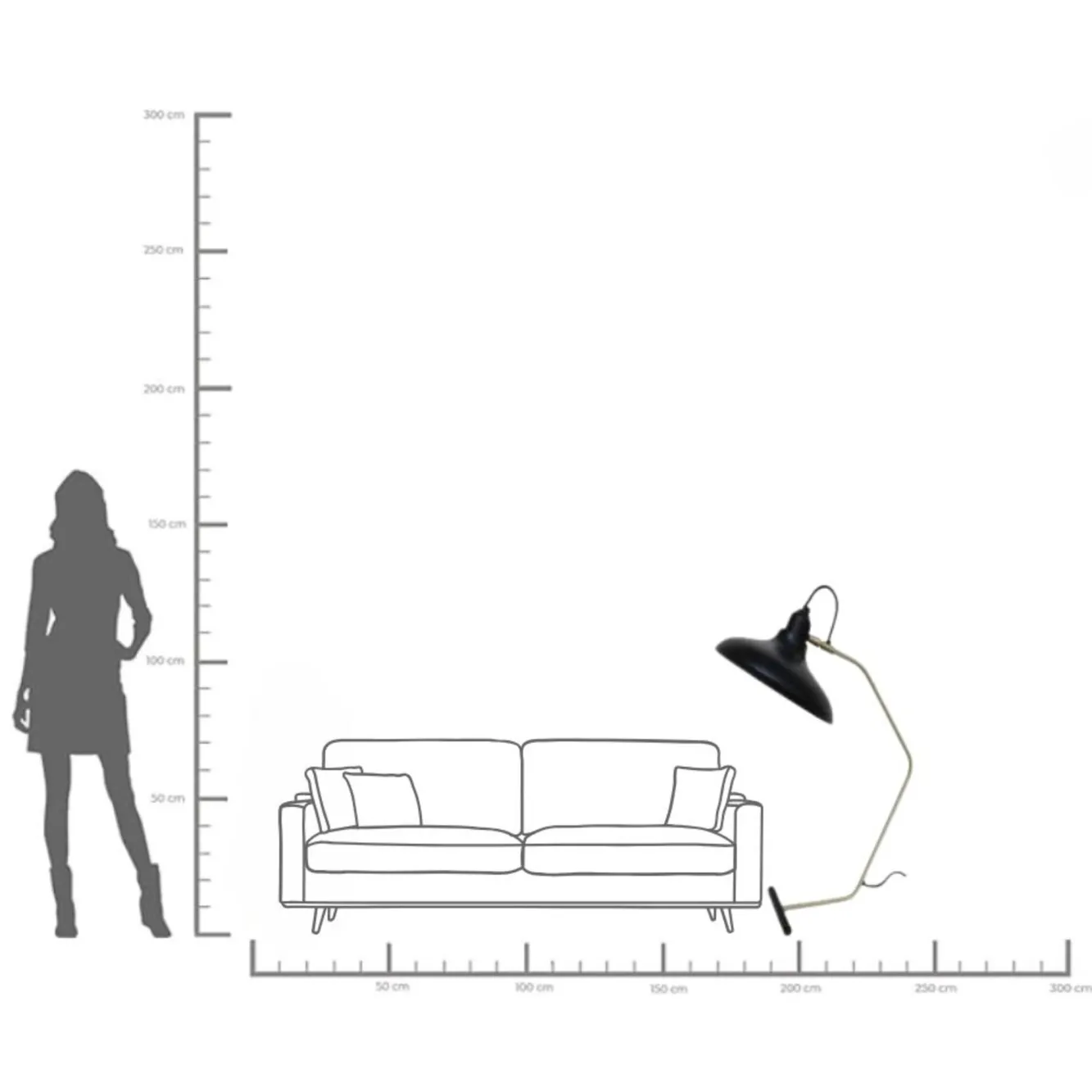 Hot KARE Design Lampa podłogowa czarno-złota stalowa 130 cm - KARE