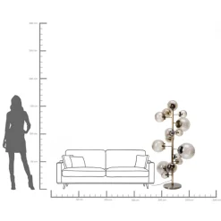 Online KARE Design Lampa podłogowa duża złota klosze szklane kule przydymione 160 cm - KARE