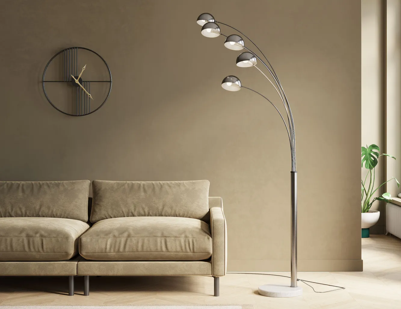 Hot KARE Design Lampa podłogowa Five Fingers 100x220 cm chromowa - KARE