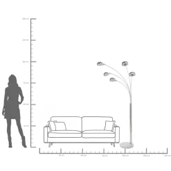Hot KARE Design Lampa podłogowa Five Fingers 100x220 cm chromowa - KARE