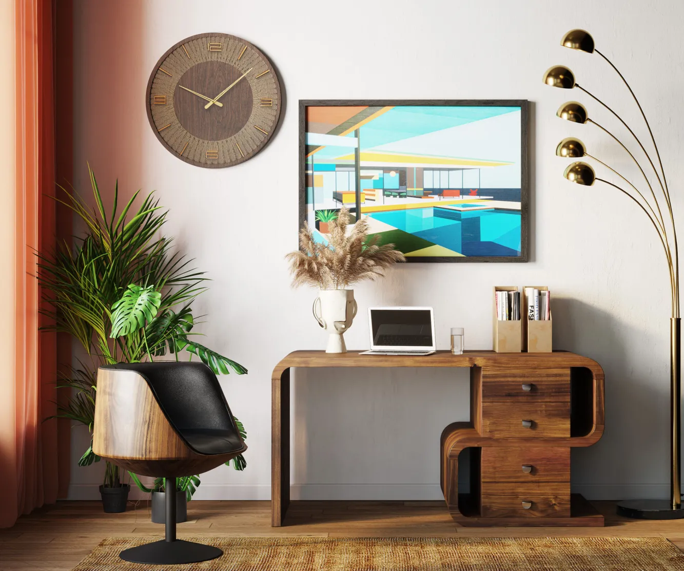 Hot KARE Design Lampa podłogowa Five Fingers 100x220 cm mosiężna - KARE