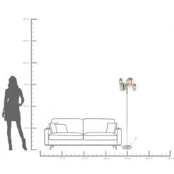 Best KARE Design Lampa podłogowa Headlight 43x163 cm srebrna - KARE