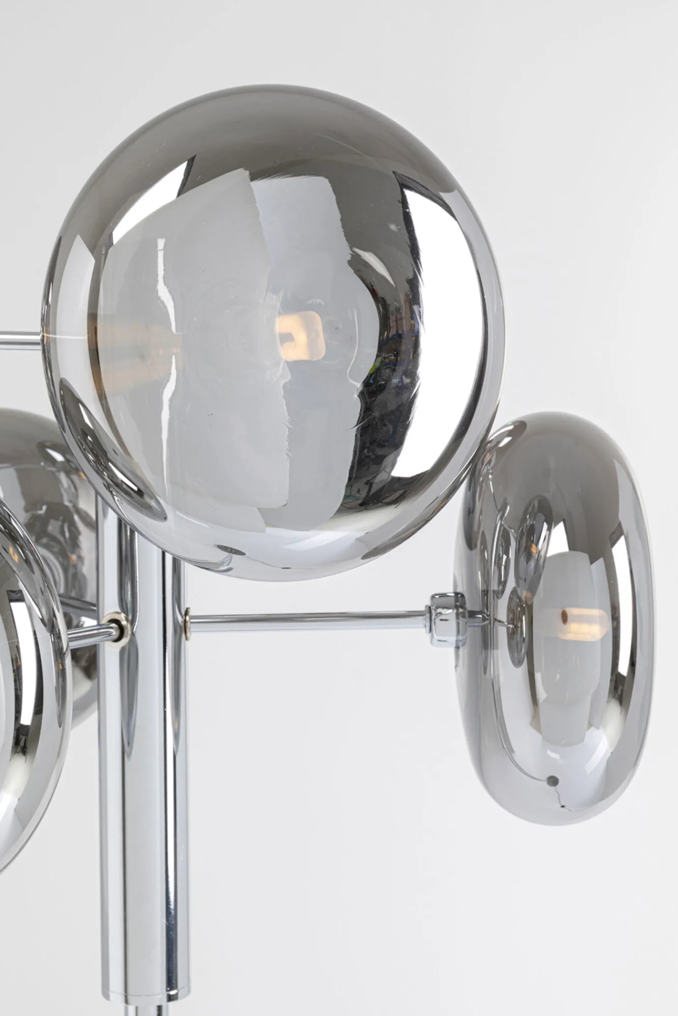 Best KARE Design Lampa podłogowa Headlight 43x163 cm srebrna - KARE