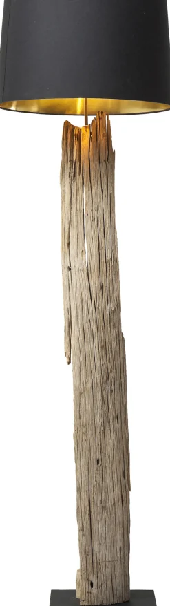 Discount KARE Design Lampa podłogowa Nature Straight 52x171 cm czarno-drewniana - KARE