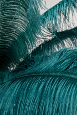 Fashion KARE Design Lampa podłogowa palma zielona strusie pióra 165 cm podstawa złota - KARE