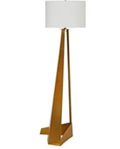 Sale KARE Design Lampa podłogowa podstawa złota stalowa abażur biały lniany 150 cm - KARE