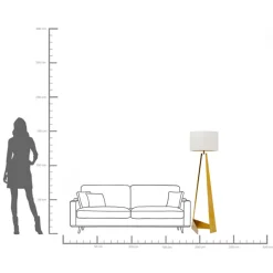 Sale KARE Design Lampa podłogowa podstawa złota stalowa abażur biały lniany 150 cm - KARE