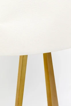 Sale KARE Design Lampa podłogowa podstawa złota stalowa abażur biały lniany 150 cm - KARE
